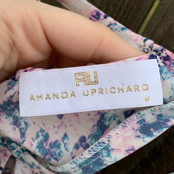 Amanda Uprichard Ora Cold Shoulder Romper Reptile Print Pink Blue M - Picture 7 of 7